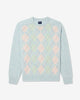 Noah - Pastel Argyle Shetland Sweater - Blue - Swatch