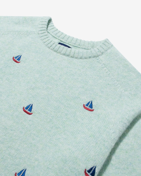 Noah - Embroidered Shetland Sweater - Detail