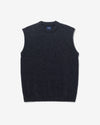 Noah - Crewneck Shetland Sweater Vest - Charcoal - Swatch