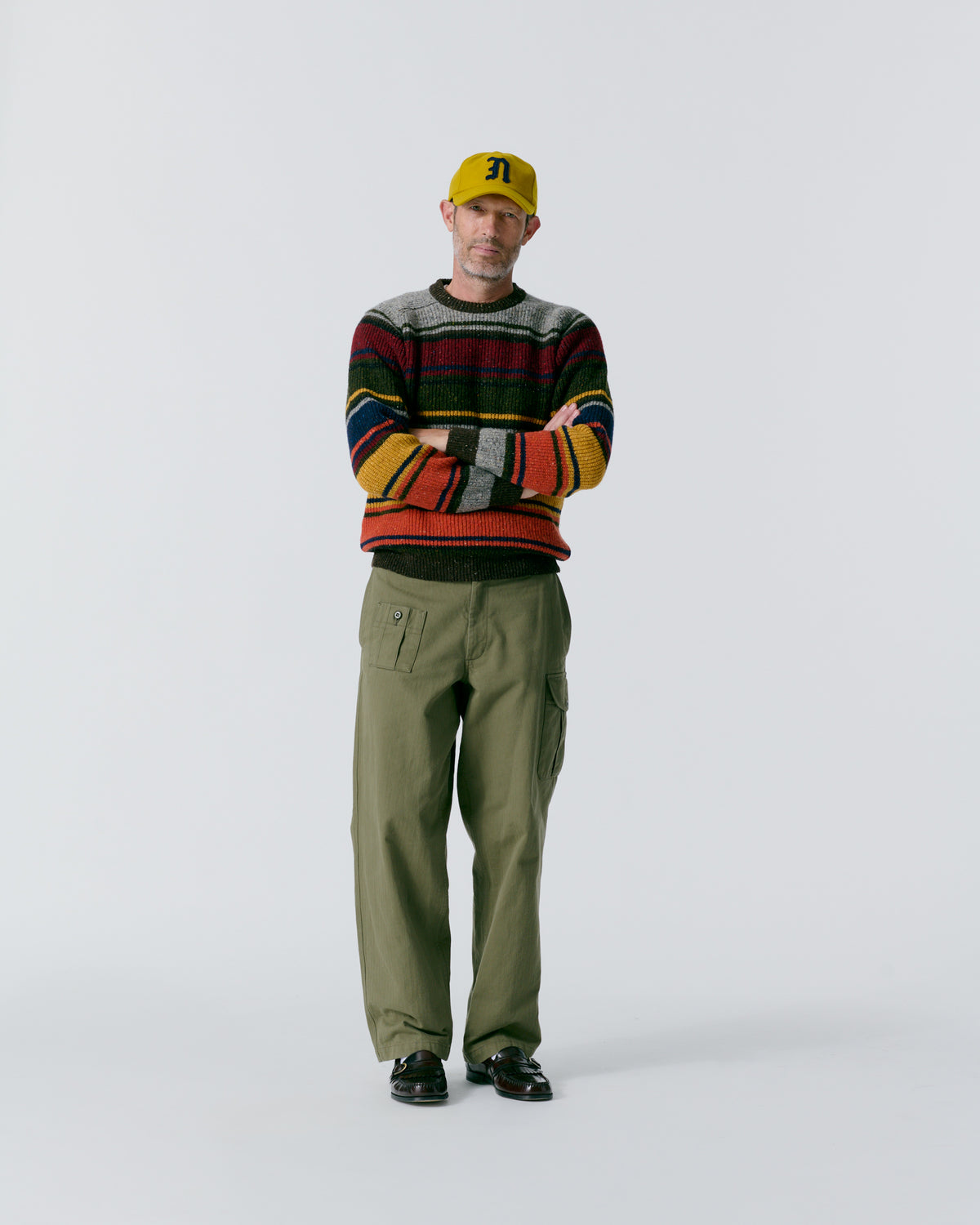 Striped Donegal Shaker Sweater