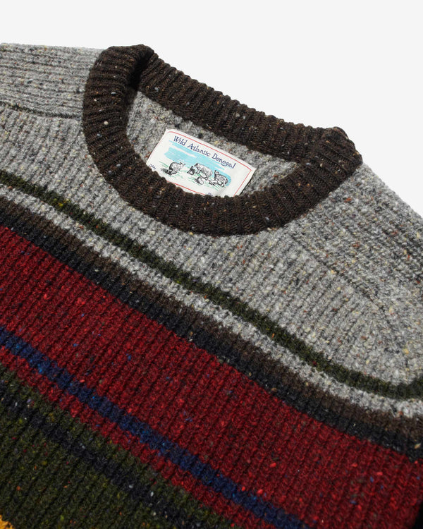 Noah - Striped Donegal Shaker Sweater - Detail