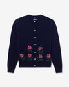 Noah - Floral Shetland Cardigan - Navy - Swatch