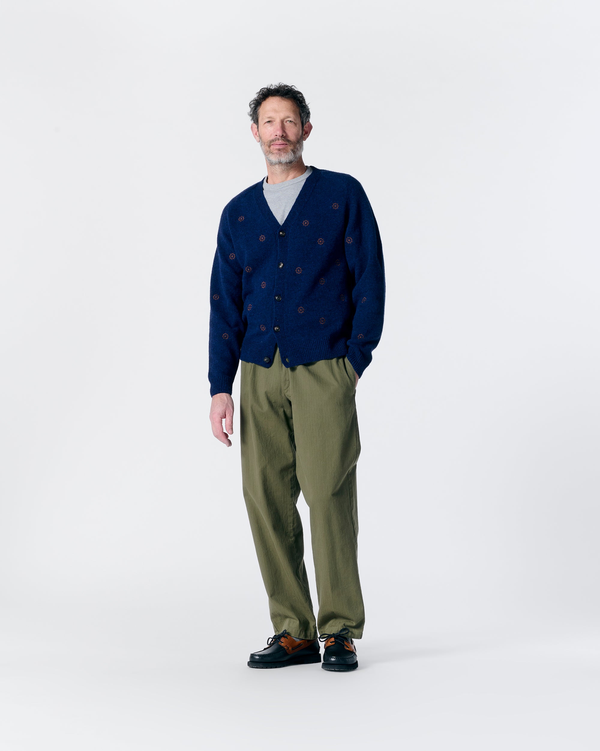Ship Wheel Shetland Cardigan - Noah
