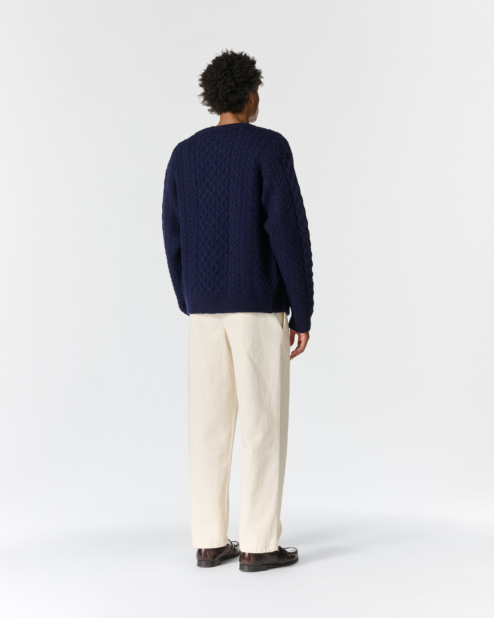 Wool Fisherman Cardigan - Noah