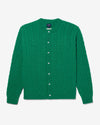 Noah - Shetland Cable Cardigan - Green - Swatch