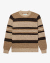 Noah - Striped Donegal Shaker Sweater - Brown - Swatch