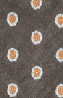 Noah - Linen Flower Print Necktie - Brown - Swatch