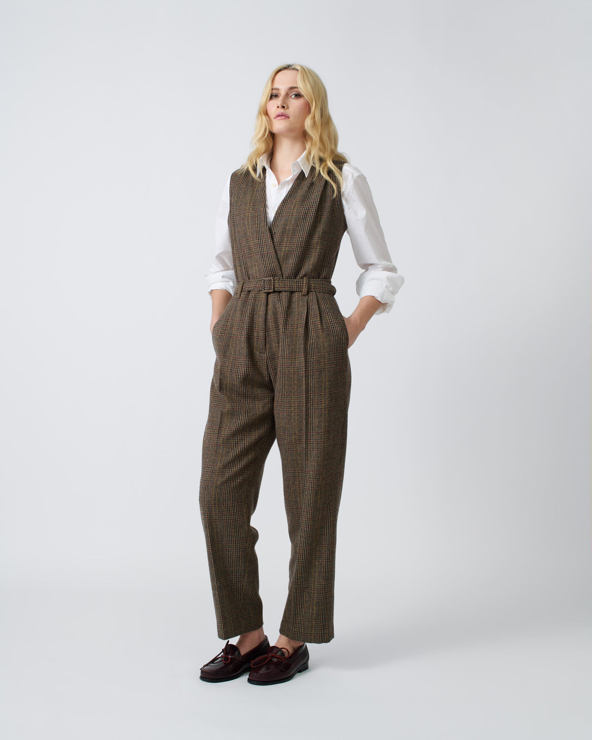 Pleated Wool Jumpsuit