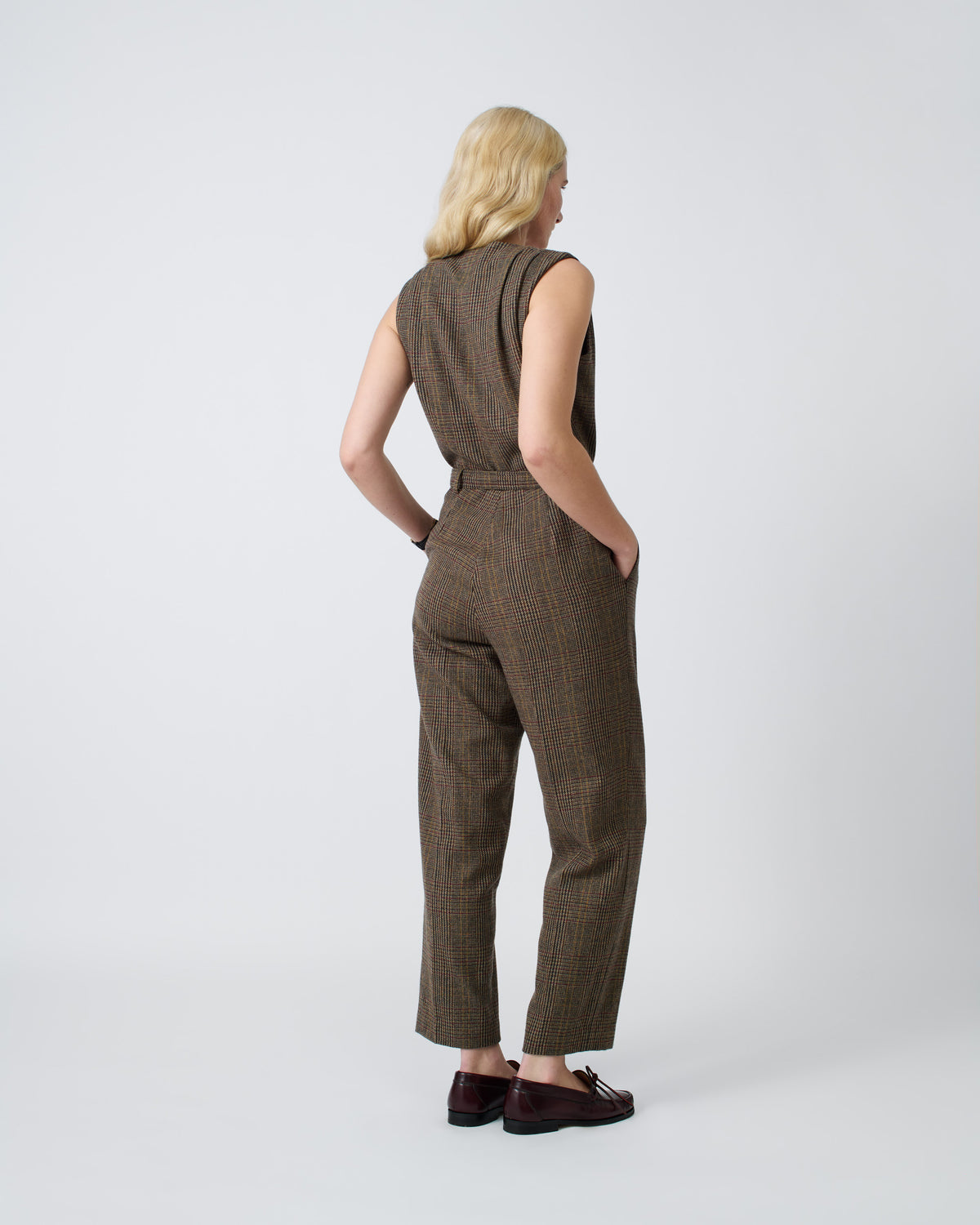 Pleated Wool Jumpsuit