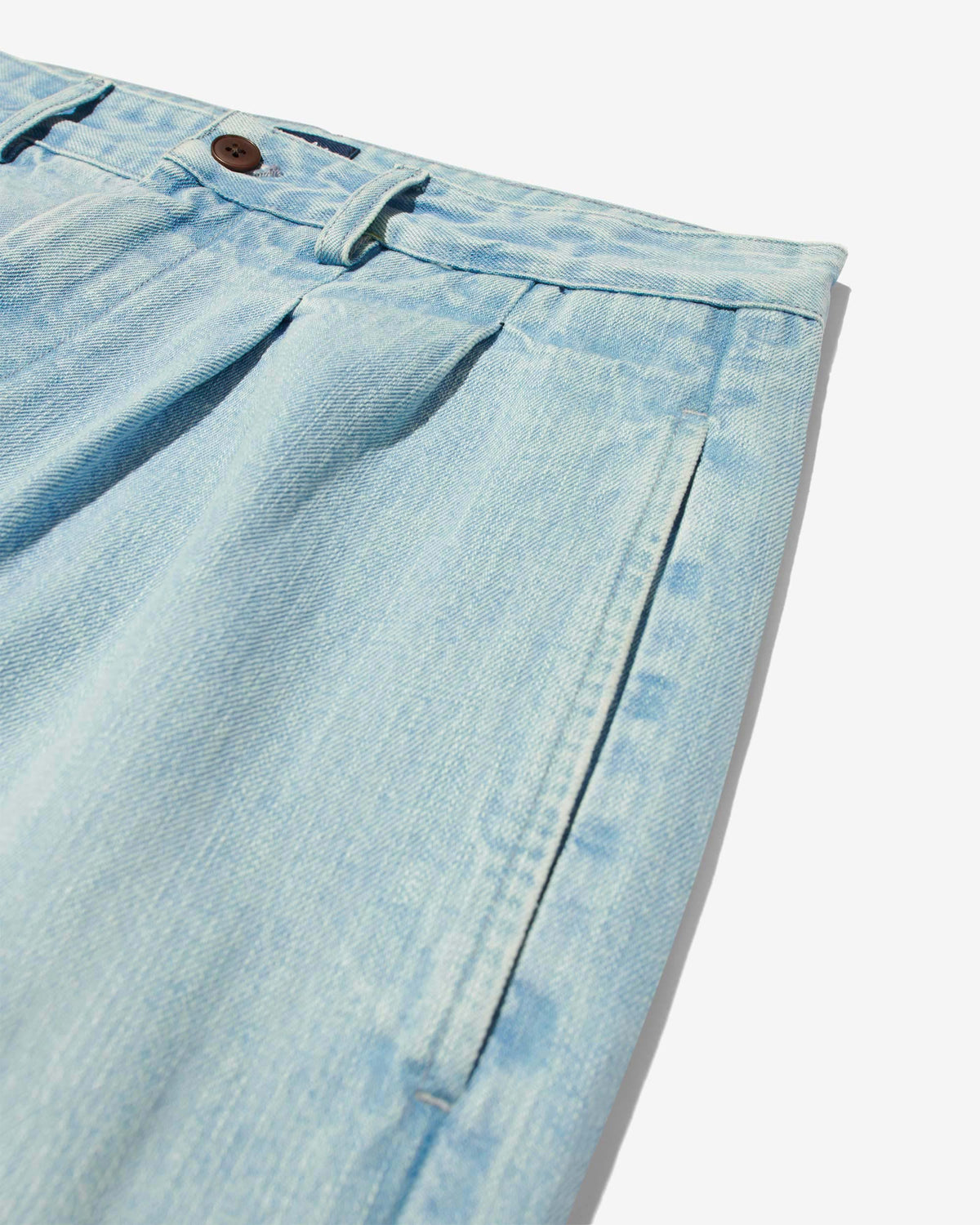 Double-Pleat Denim Pant