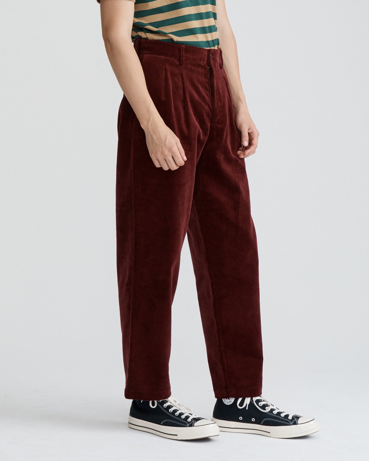 Double-Pleat Corduroy Trousers