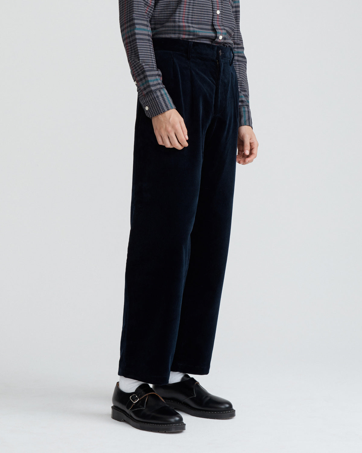 Double-Pleat Corduroy Trousers