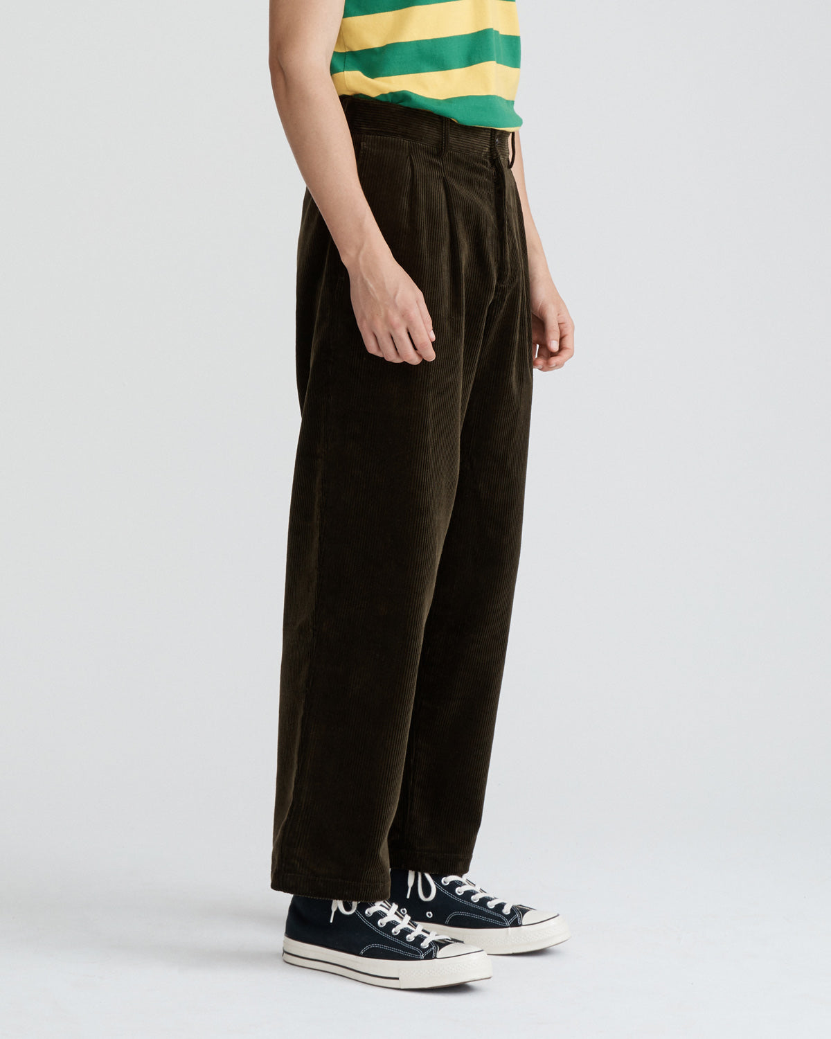 Double-Pleat Corduroy Trousers