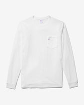 Noah - Classic Long Sleeve Pocket Tee - White