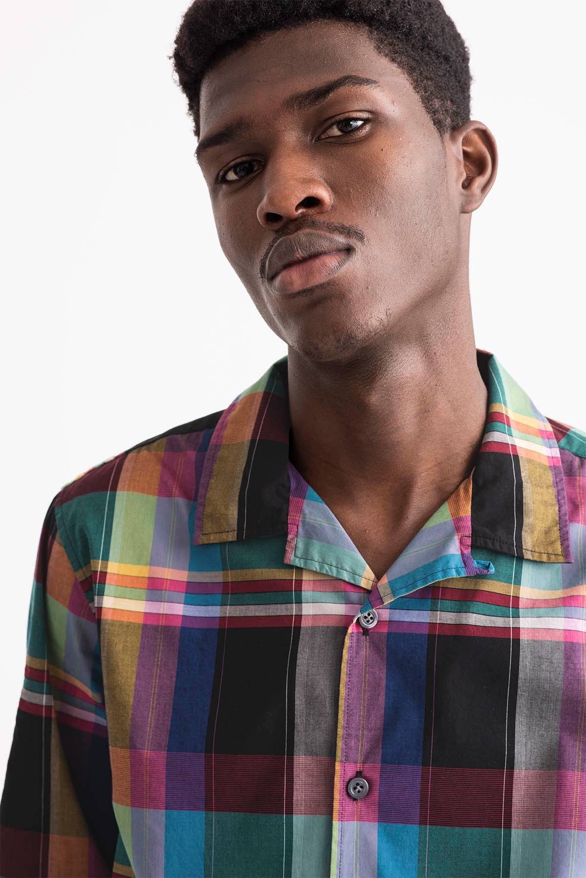 Black Madras Plaid Shirt