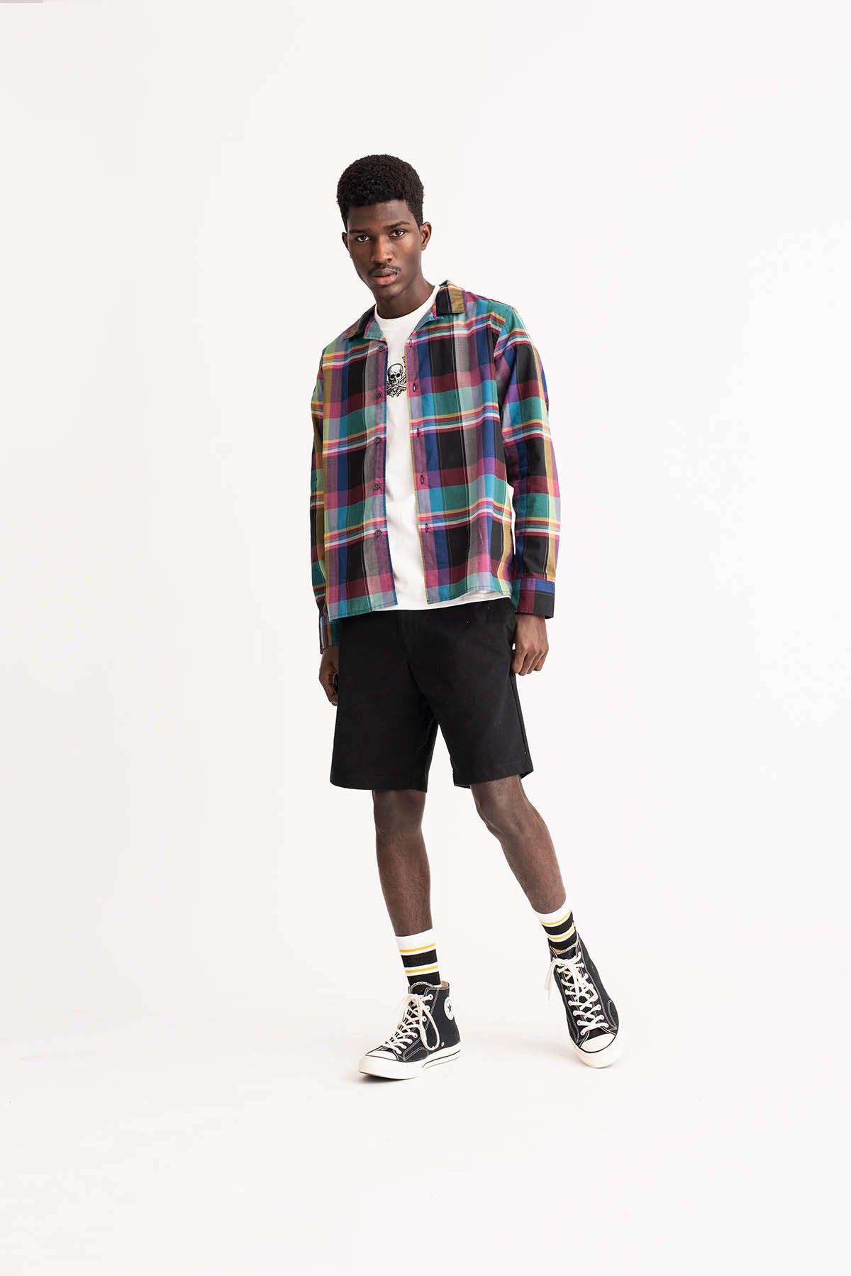 Black Madras Plaid Shirt