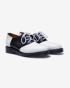 Noah - Solovair Gibson Saddle Shoes - White/Black - Swatch