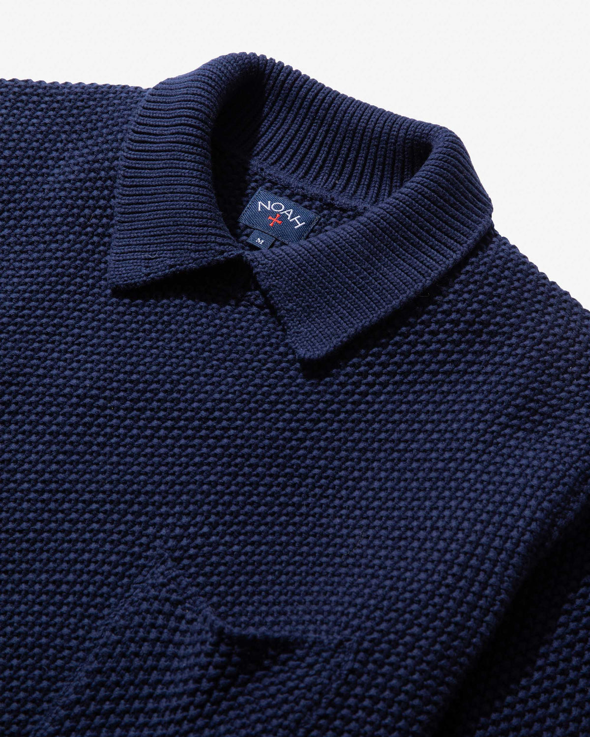 カラーブルーNOAHCLUBHOUSE Seed Stitch Collar Sweater
